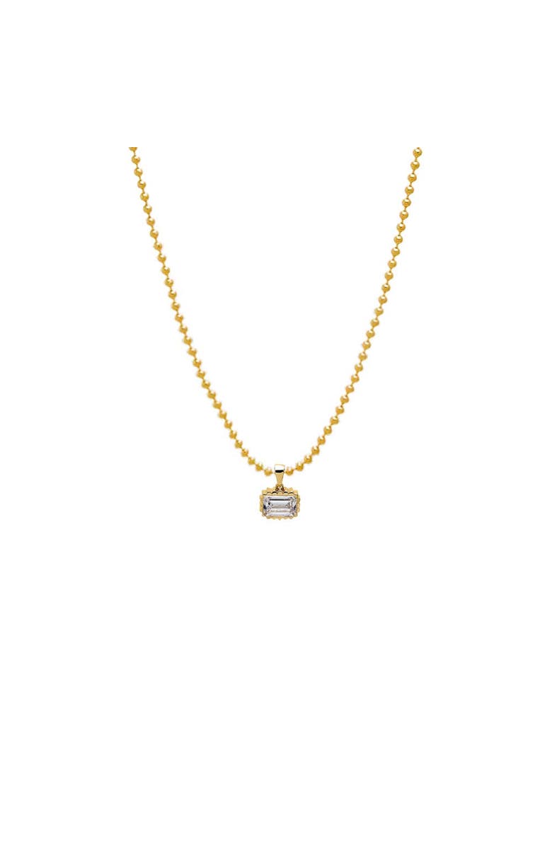 BY ADINA EDEN Lab Grown Diamond Emerald Beaded Bezel Ball Link Necklace 14K, Main, color, 14K Gold - 1 Carat