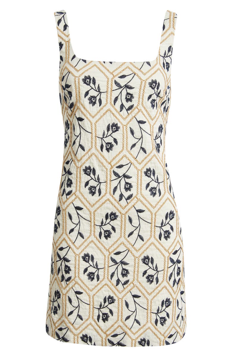 MOON RIVER Embroidered Minidress, Alternate, color, Cream Multi
