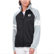 G-III 4HER BY CARL BANKS Women's G-III 4Her by Carl Banks Black Brooklyn Nets Main Player Raglan Rhinestone Full-Zip Track Jacket