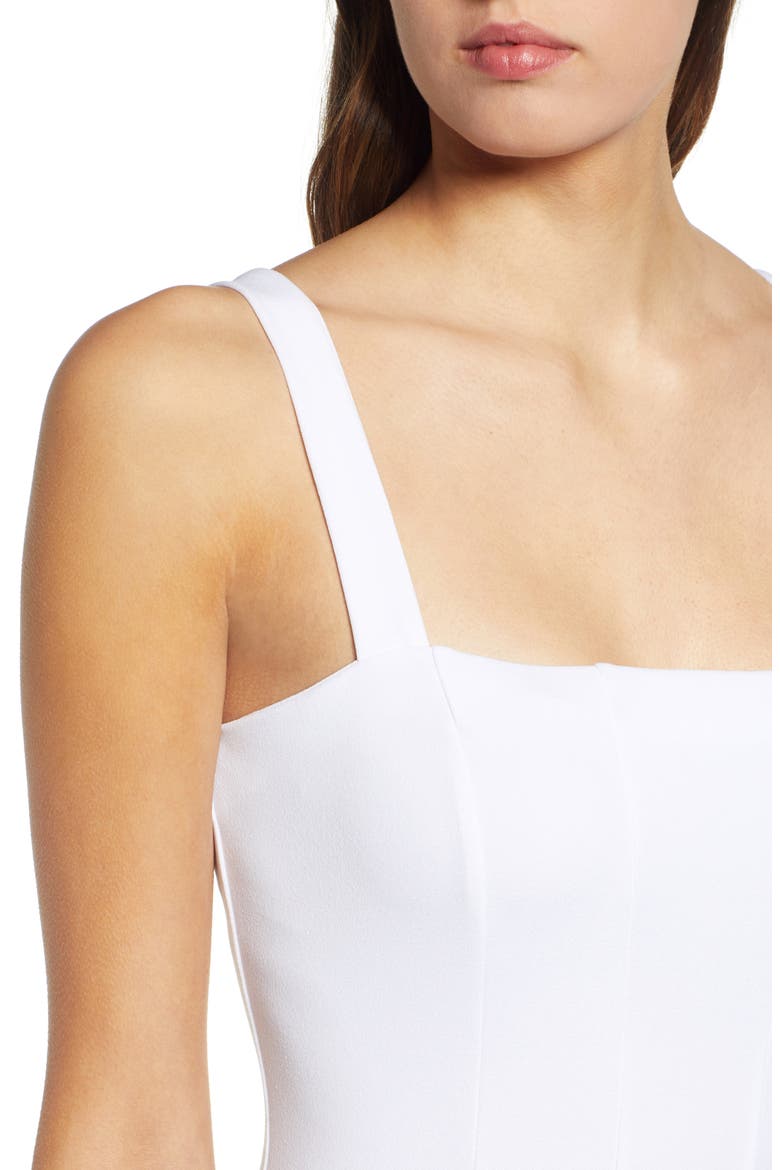 Seamed Body-Con Dress, Alternate, color, WHITE