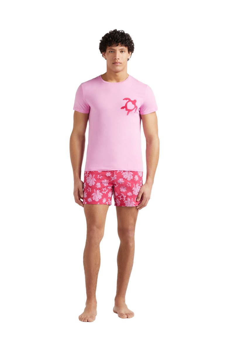 Vilebrequin Unisex Turtle Heart Flocked T-Shirt, Main, color, Petunia