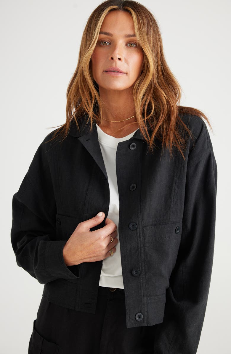 Brave+True Ashton Linen Blend Jacket, Alternate, color, 