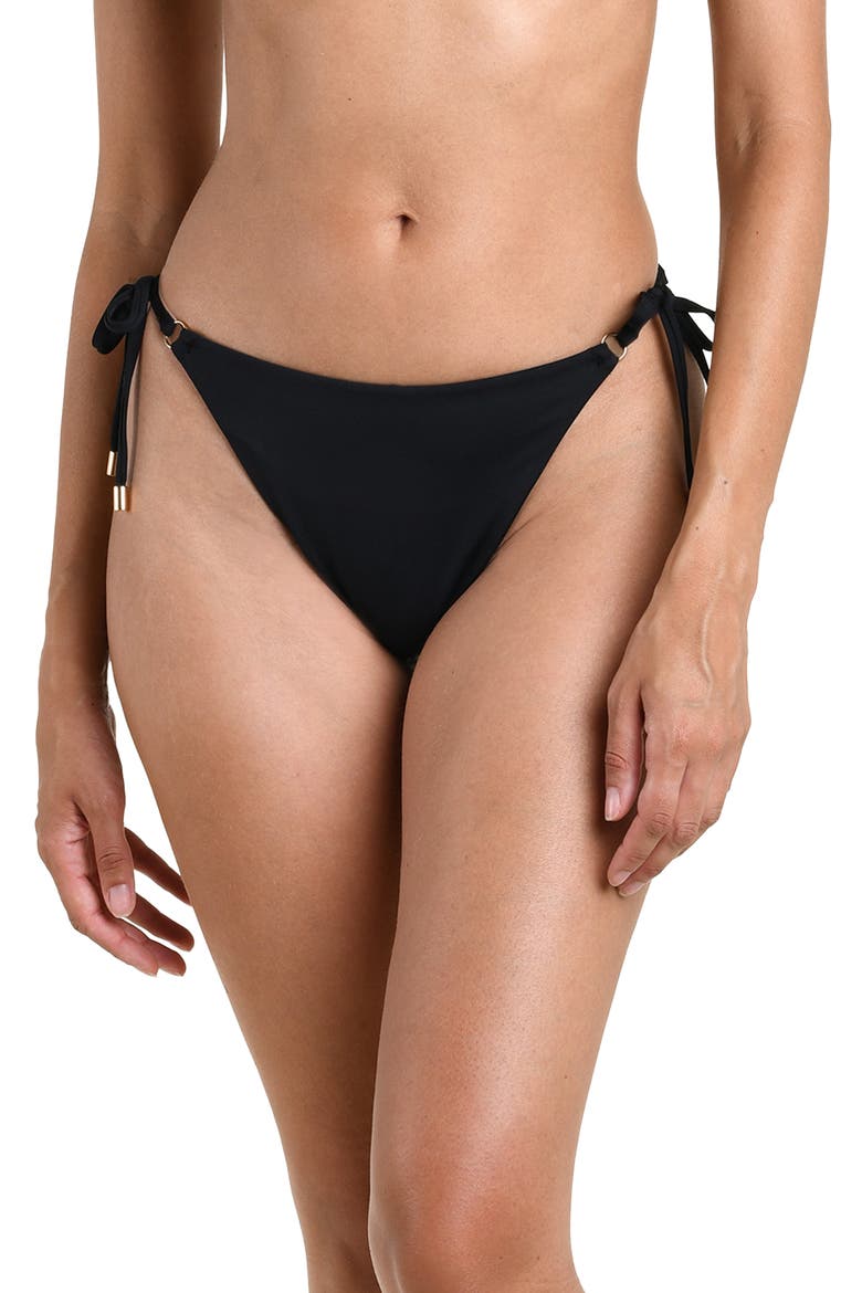 Island Goddess Side Tie Bikini Bottoms, Alternate, color, BLACK
