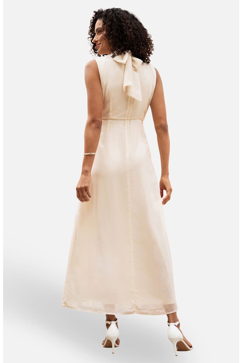 Flower High Neck Maxi Dress, Alternate, color, Ivory