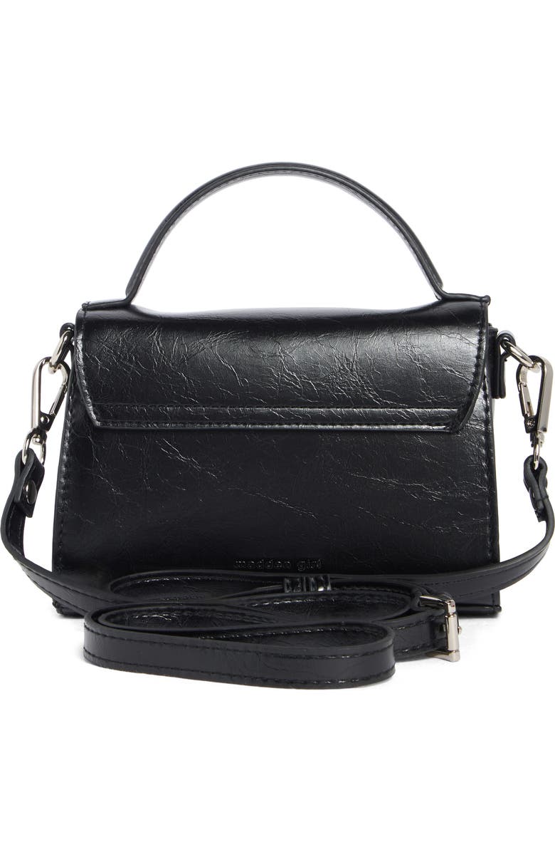 Madden Girl Faux Leather Top Handle Crossbody Bag, Alternate, color, Black