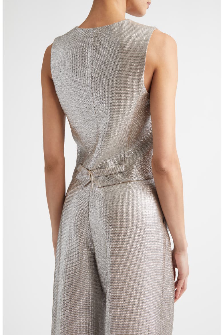Lamé Suiting Vest, Alternate, color, ANTIQUE SILVER
