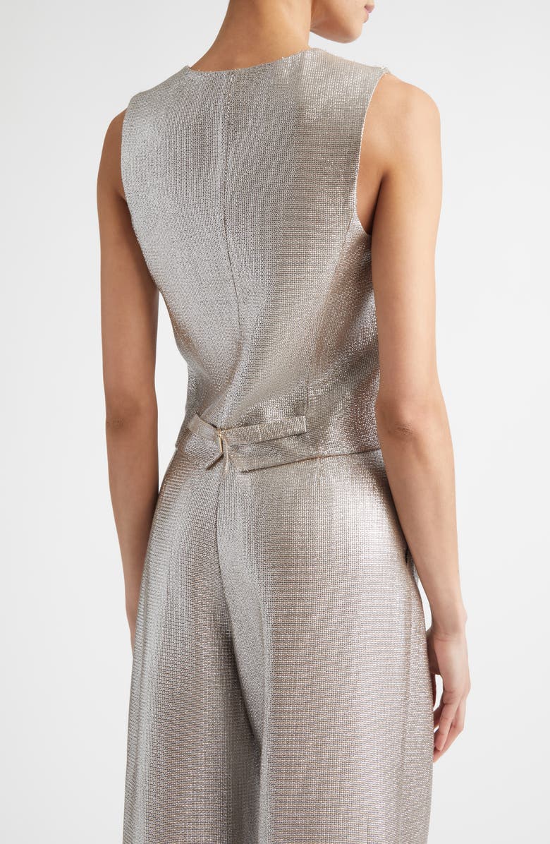 ST. JOHN Lamé Suiting Vest, Alternate, color, Antique Silver