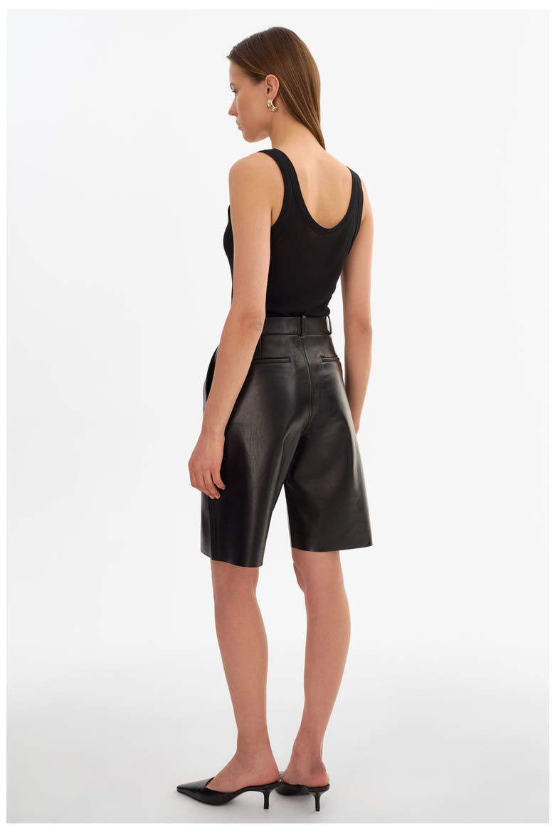 Lotta | Leather Bermuda Shorts, Alternate, color, Black