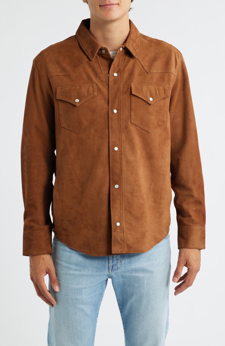 AG Elias Western Suede Shirt Jacket, Alternate, color, Canyon Amber