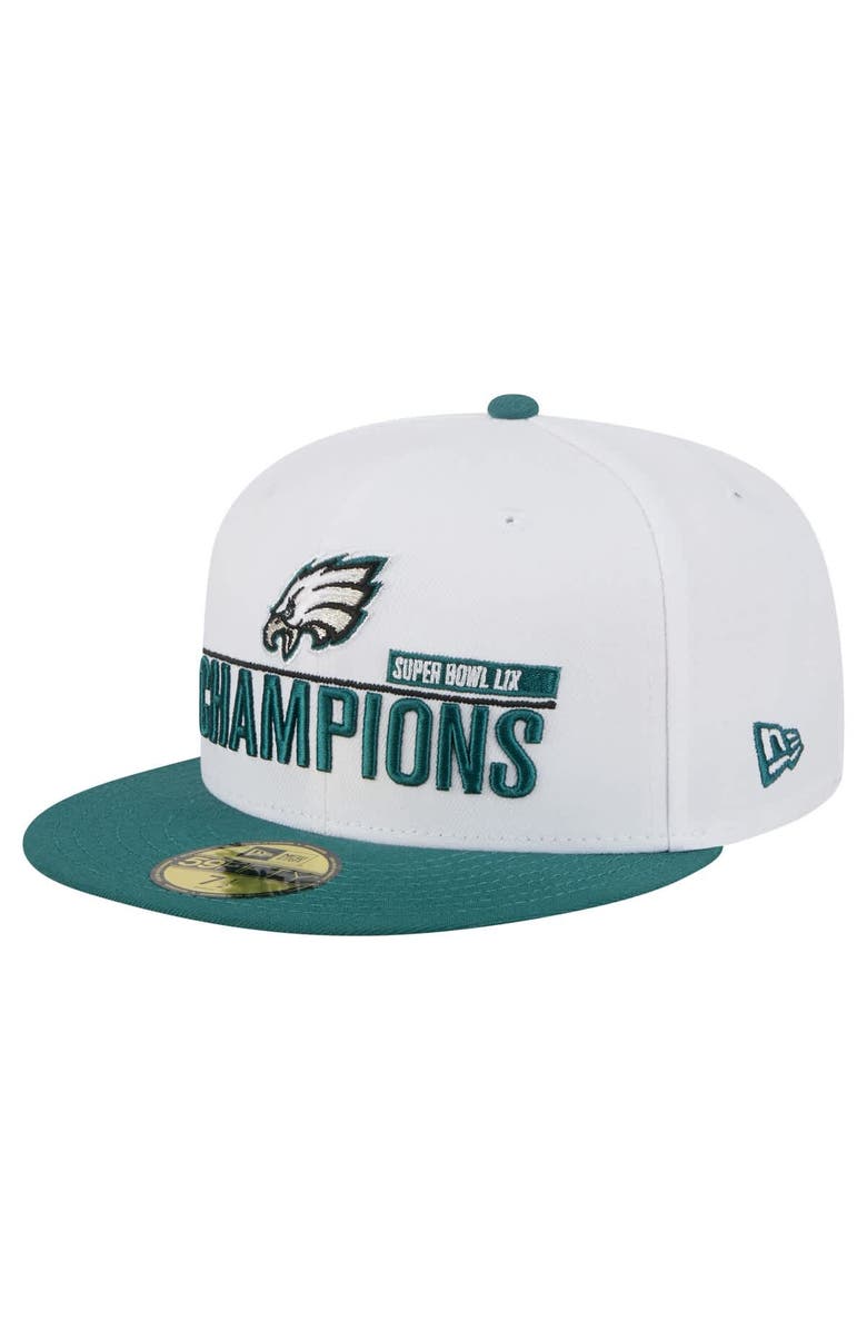 New Era Men's New Era White/Midnight Green Philadelphia Eagles Super Bowl LIX Champions 59FIFTY Fitted Hat, Alternate, color, White