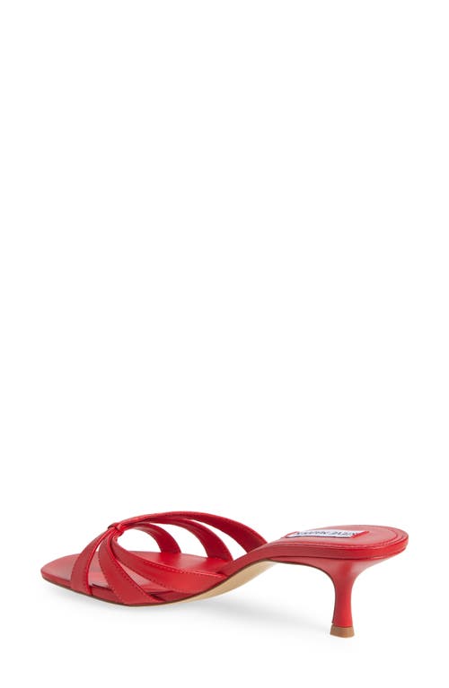 Steve Madden Cary Heeled Sandal In Red Leather