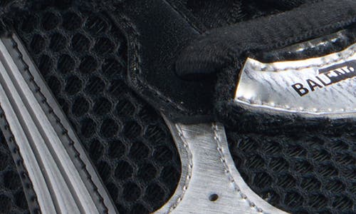 Balenciaga Mesh Runner Sneakers Embossed Size In Black