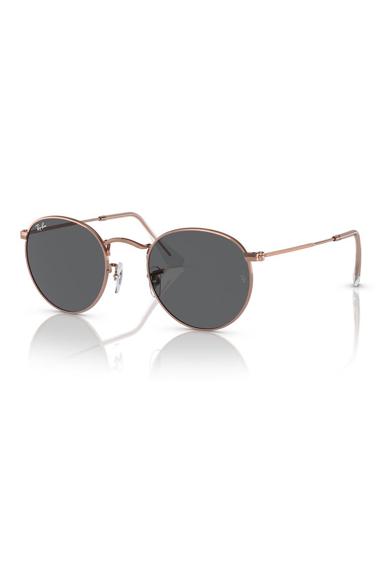 47mm Round Sunglasses, Alternate, color, DARK GREY/ ROSE GOLD