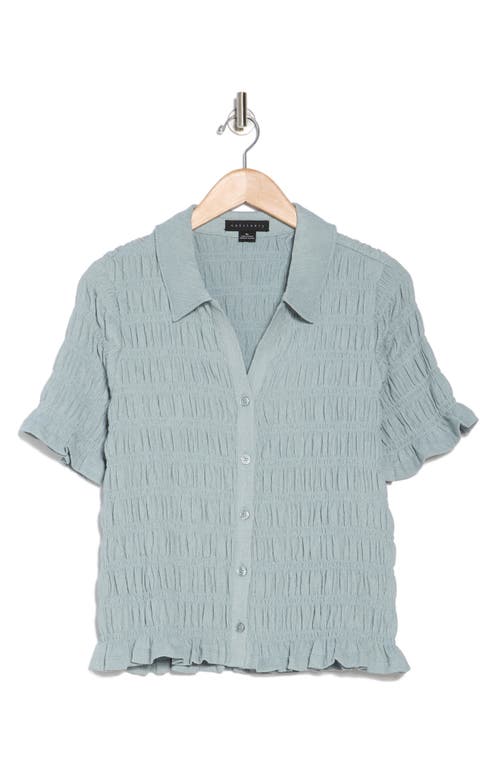 Sanctuary Smocked Short Sleeve Button-up Shirt