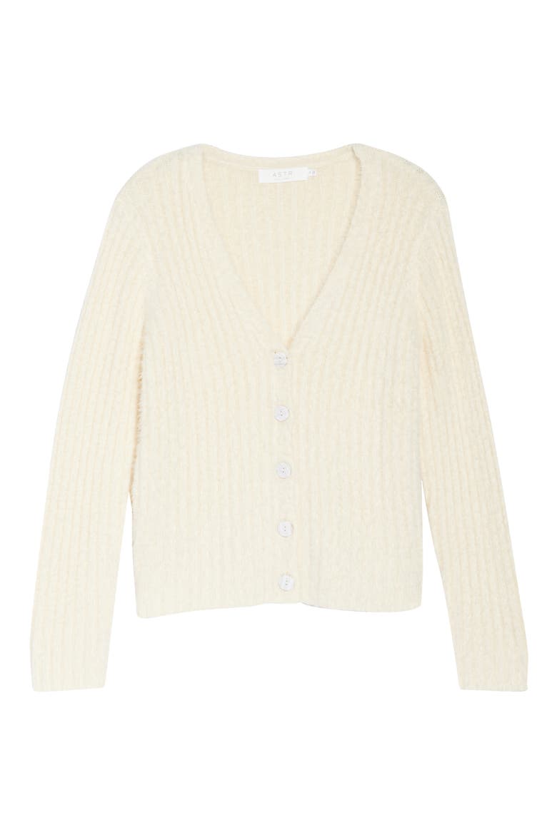 Fuzzy Crop Cardigan, Alternate, color, OATMILK