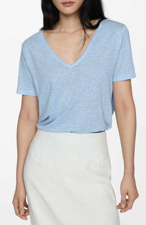 V-Neck Linen T-Shirt