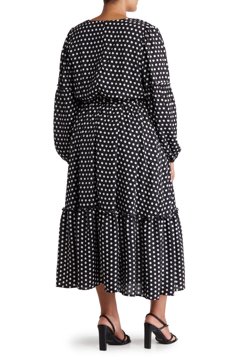 BY DESIGN Dottie Georgette Dot Faux Wrap Dress, Alternate, color,