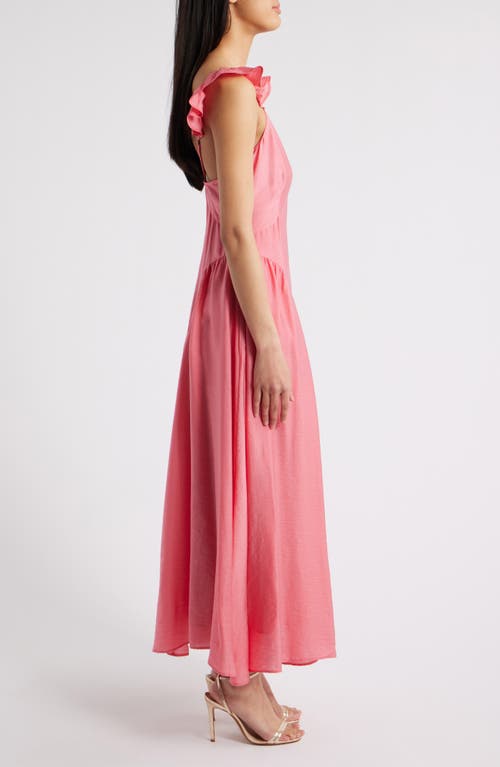 Chelsea28 Flutter Sleeve Maxi Dress In Pink Rapture