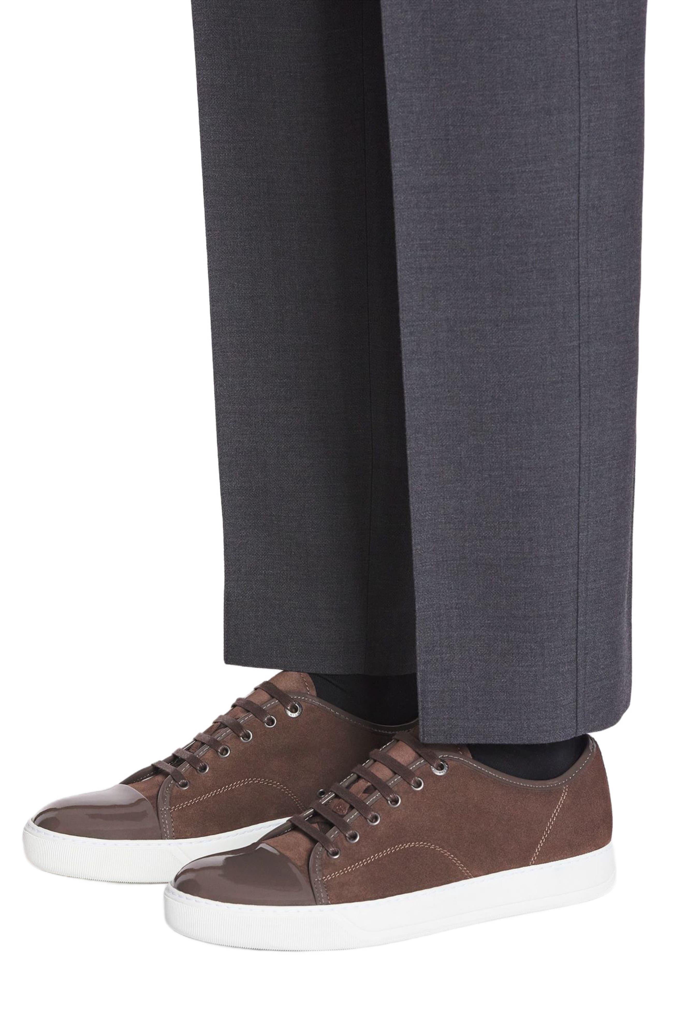 Lanvin DBB1 LEATHER AND SUEDE SNEAKERS, Alternate, color, 