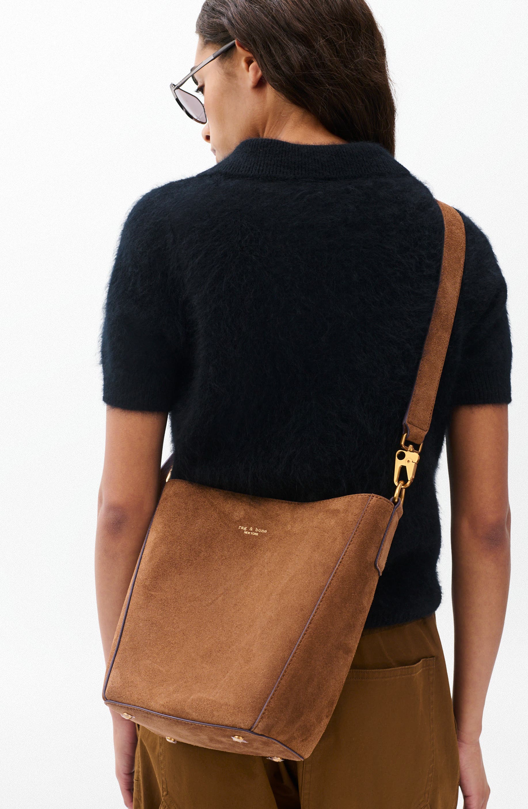 rag & bone Parker Bucket Tote, Alternate, color, Brown