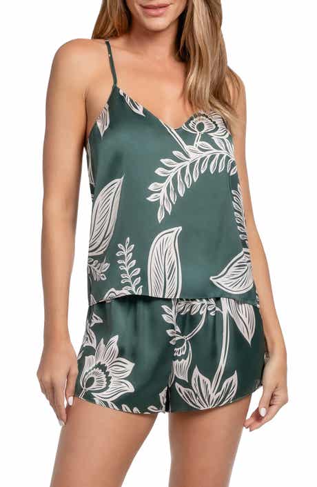 Print Satin Camisole & Tap Pajamas