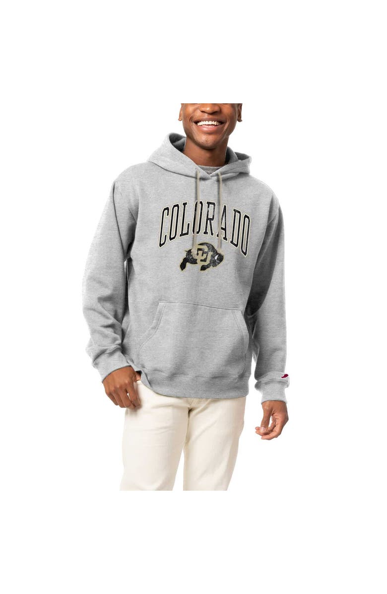LEAGUE COLLEGIATE WEAR Men's League Collegiate Wear  Heather Gray Colorado Buffaloes Tall Arch Essential Pullover Hoodie, Alternate, color, 