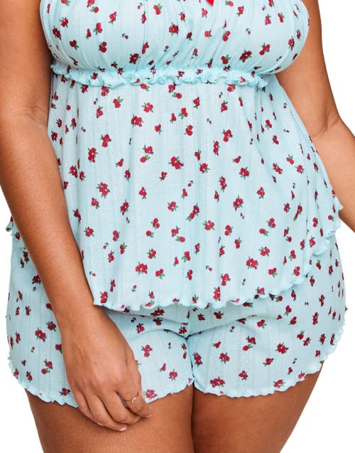 Adore Me Leanore Tank And Shorts Pajamas In Floral Blue
