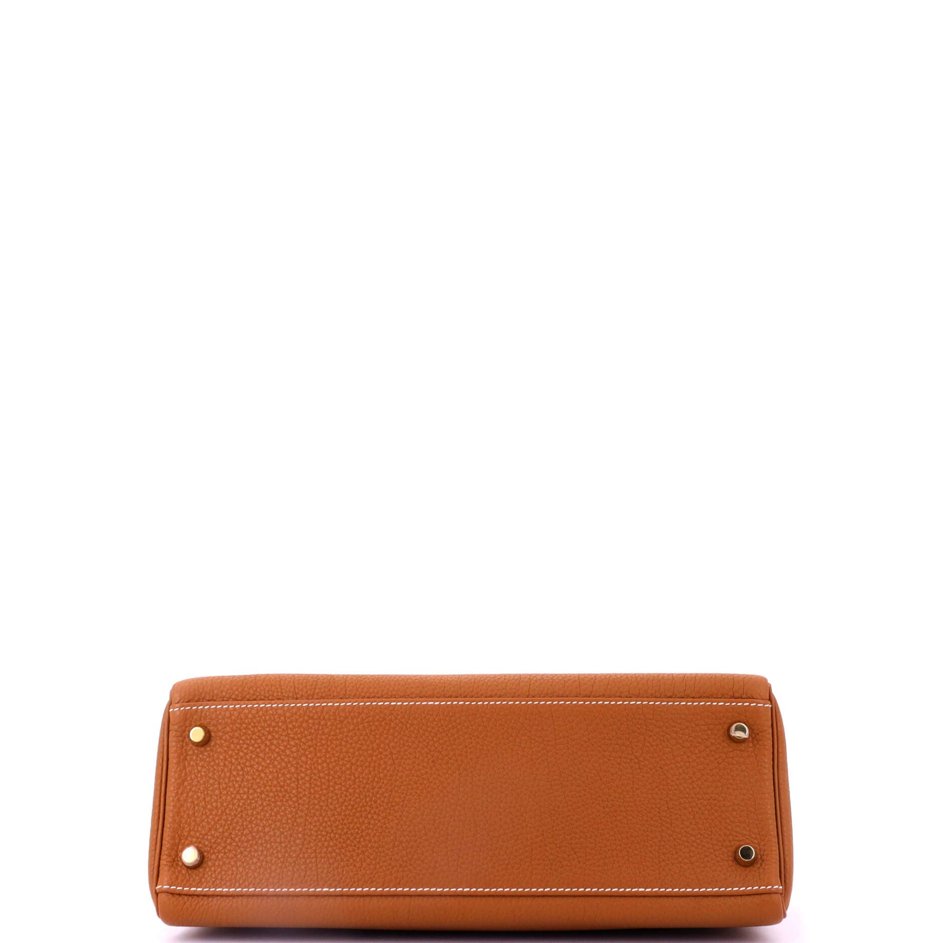 Pre-Owned Hermes Kelly Handbag Brown Togo with Gold Hardware 32, Alternate, color, Gold