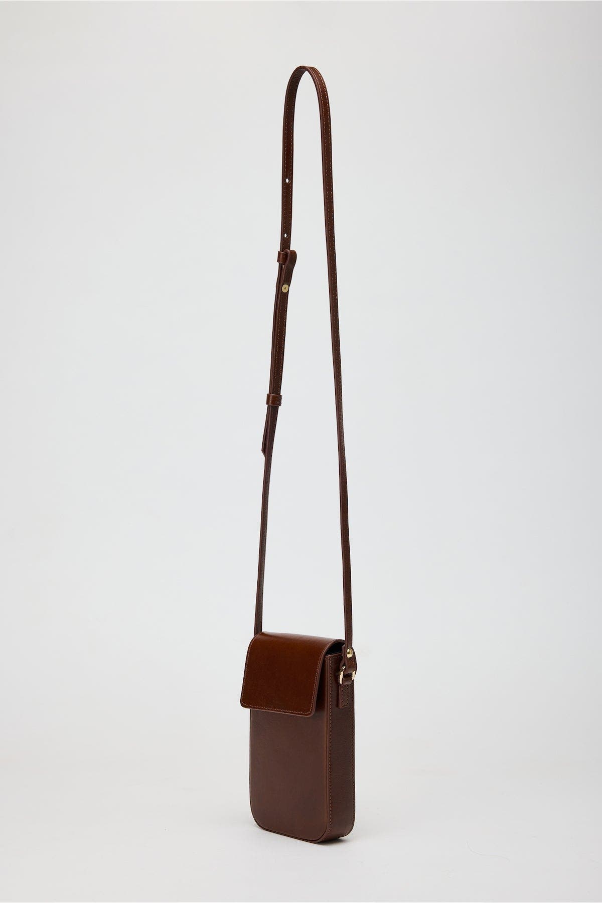 Ales Bassepi Leather Mini Crossbody Bag, Alternate, color, Brown