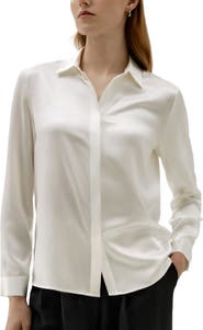 Lilysilk LILYSILK Women's Basic Concealed Placket Silk Shirt