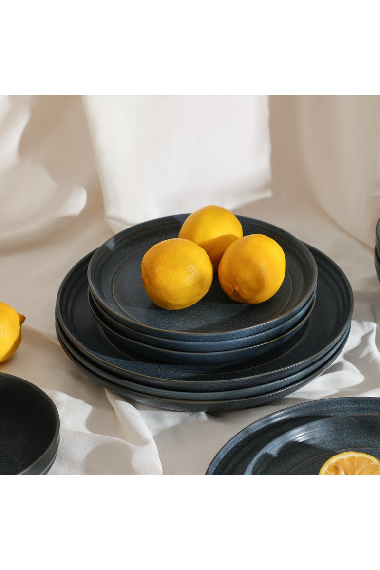 Elio Stoneware 4-Piece Dinner Plate Set, Alternate, color, Blue