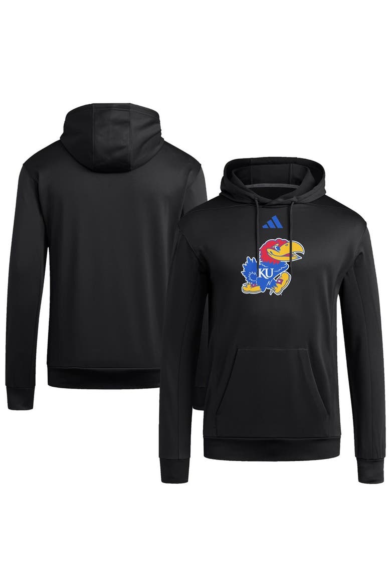 Men's adidas  Black Kansas Jayhawks Locker Logo Fleece Pullover Hoodie, Main, color, Black