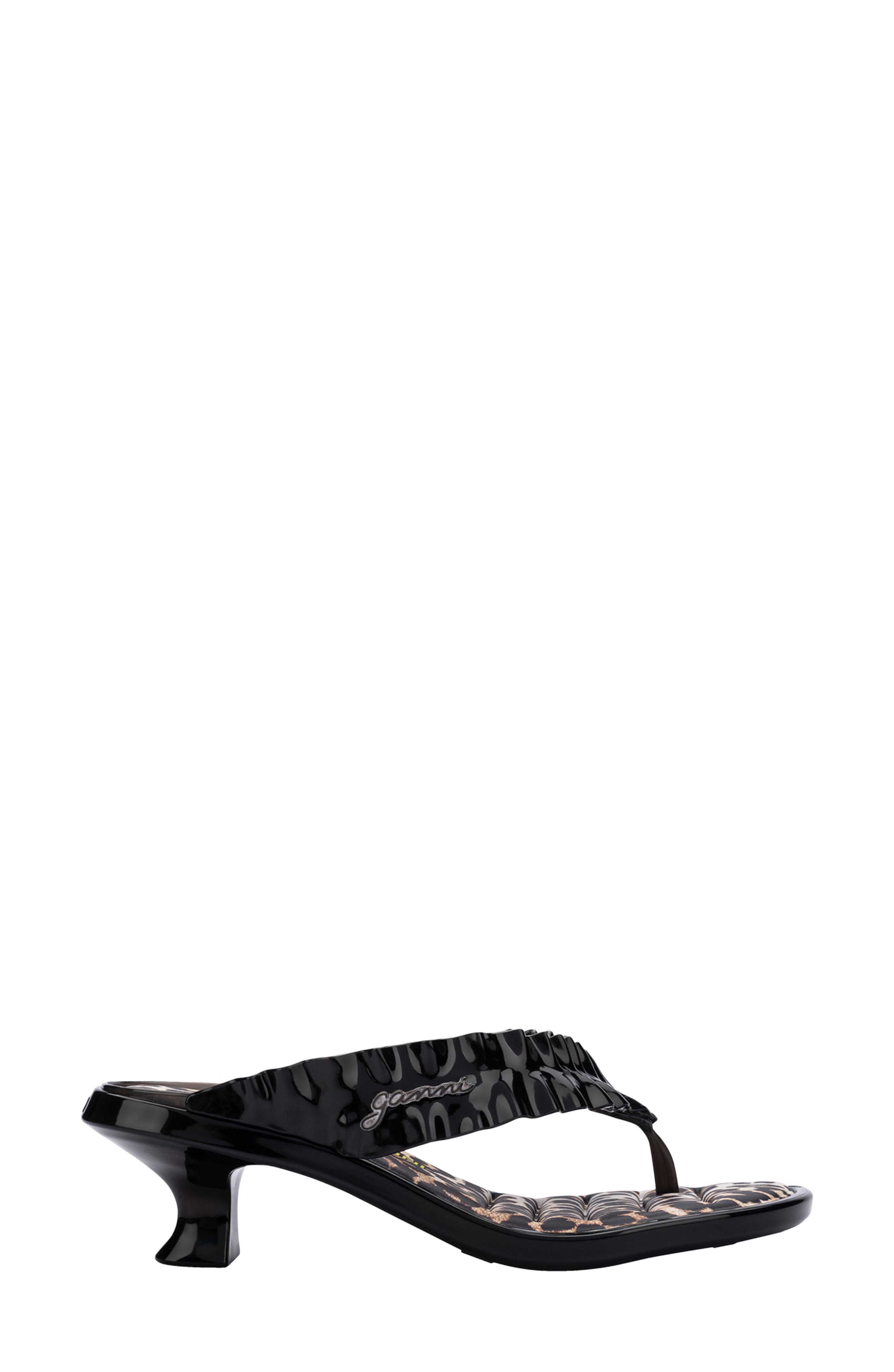 Melissa x Ganni Kitten Heel Flip Flop, Alternate, color, Black