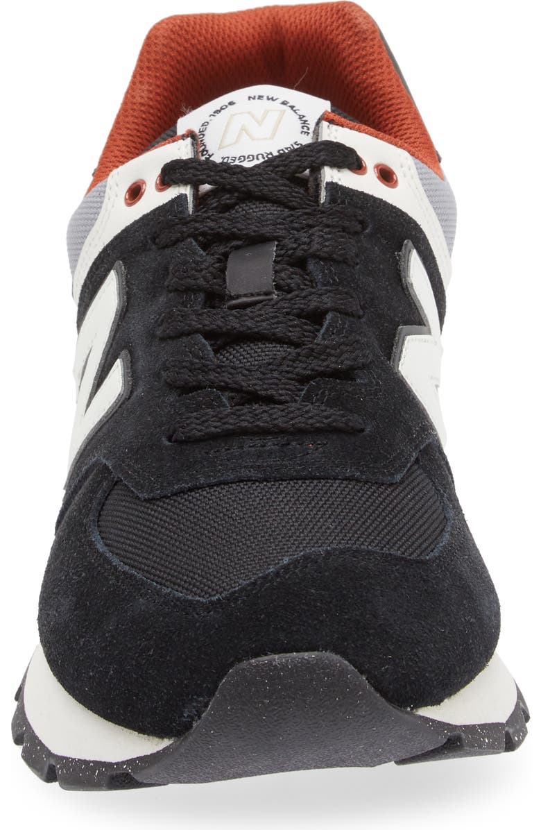 New Balance 574 Cordura Sneaker, Alternate, color, Black/ White