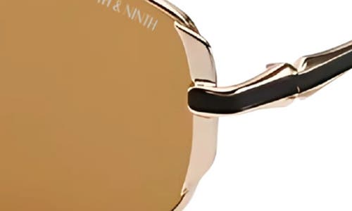 Fifth & Ninth Chase 62mm Polarized Round Sunglasses In Brown