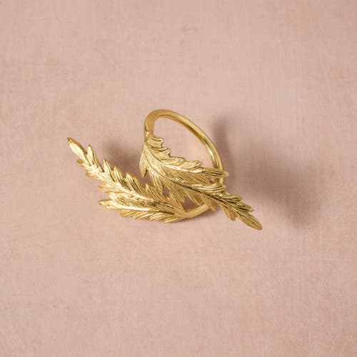Ten Thousand Villages Tanvi Wheat Napkin Rings In Gold