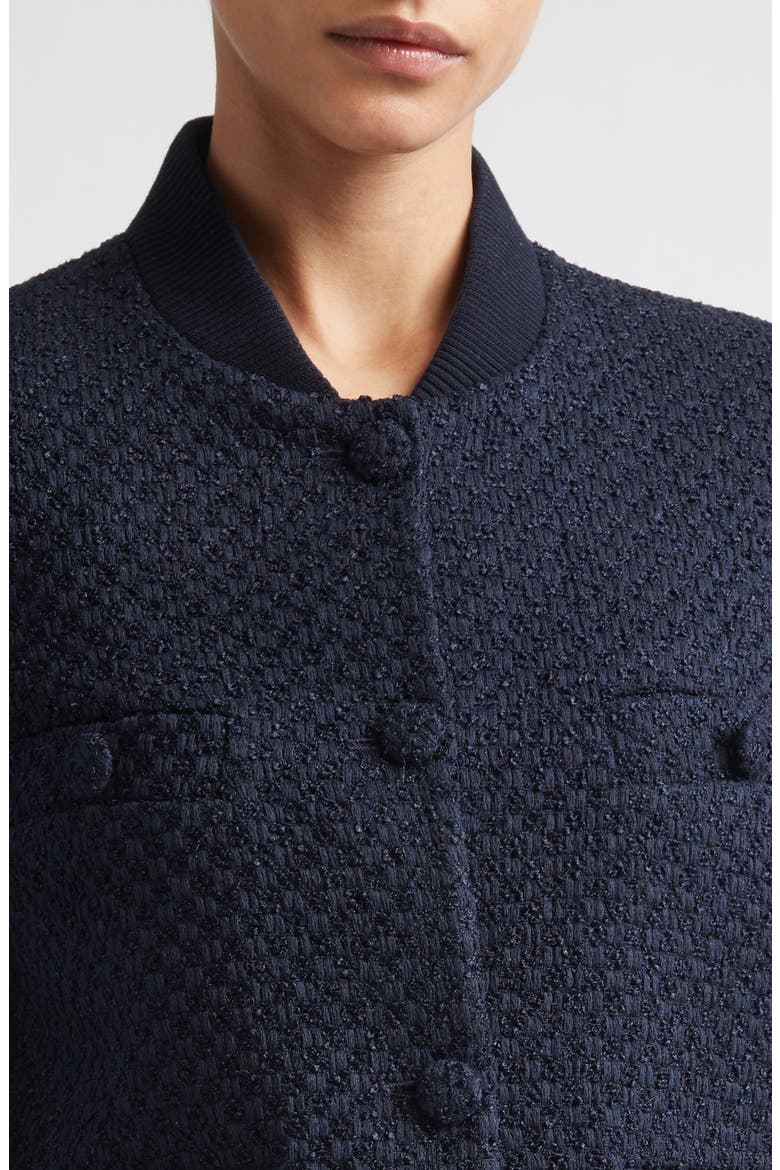 Bouclé Knit Bomber Jacket, Alternate, color, 11 BLUE