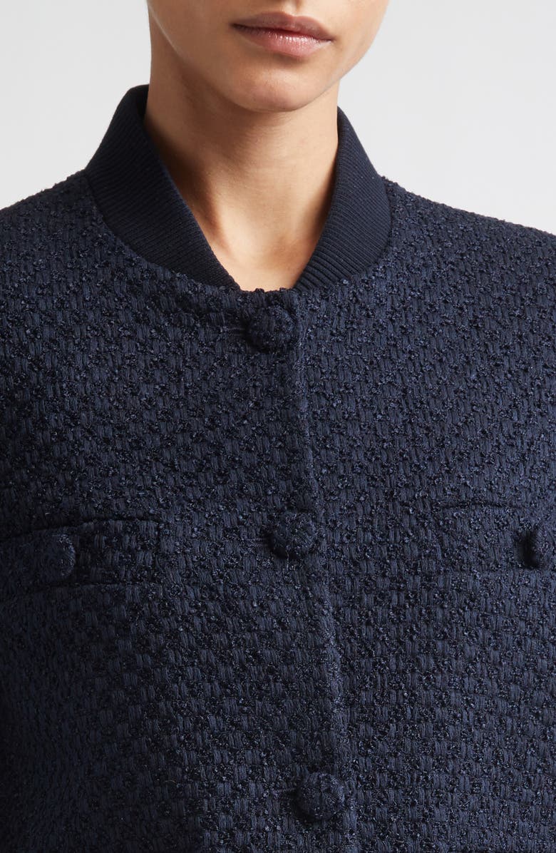 Eleventy Bouclé Knit Bomber Jacket, Alternate, color, 11 Blue