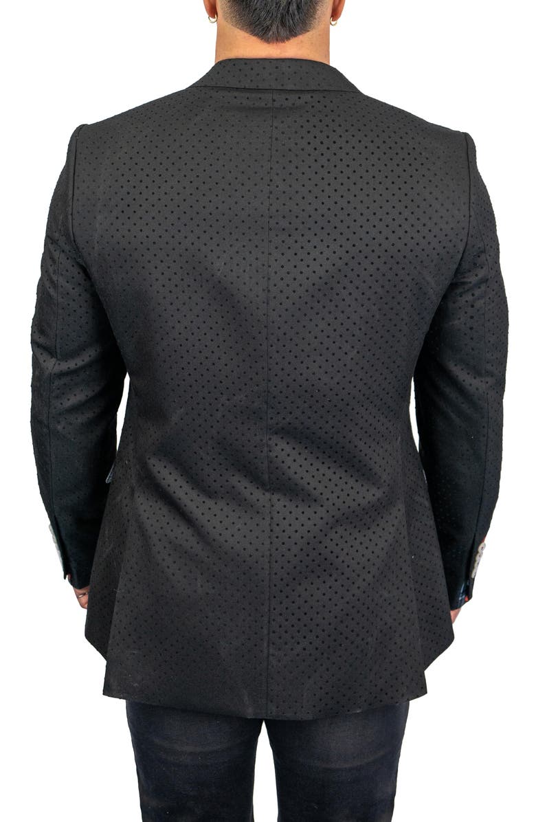 Maceoo Socrates Flocked Dot Sport Coat, Alternate, color, Black