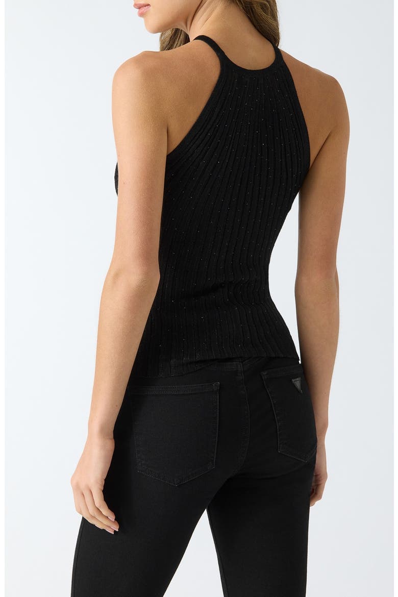 Metallic Rib Tank, Alternate, color, BLACK