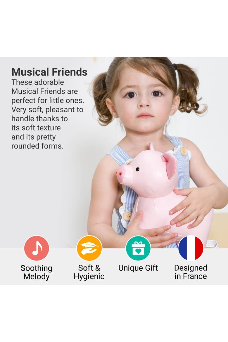 Musical Animals - Pig, Plush Baby Music Box, Nursery Toy, Alternate, color, Pink