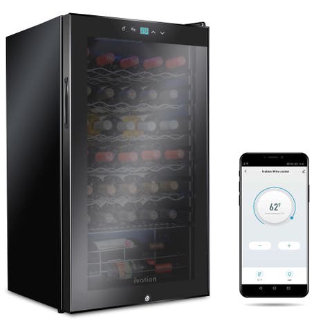 34 Bottle Freestanding Wine Refrigerator, Wine Fridge with Wi-Fi Smart App Control