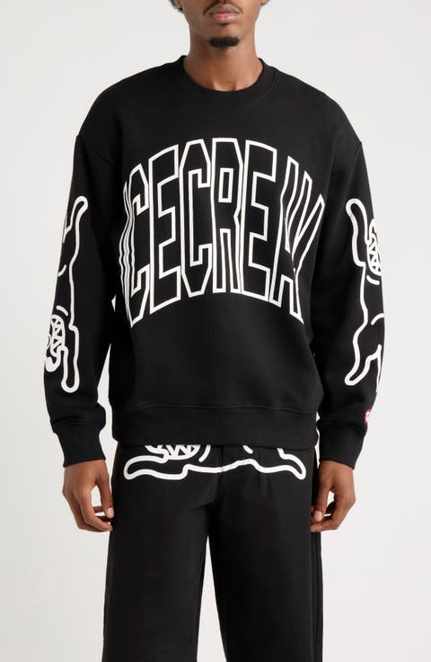 Coffee Oversize Cotton Crewneck Sweatshirt