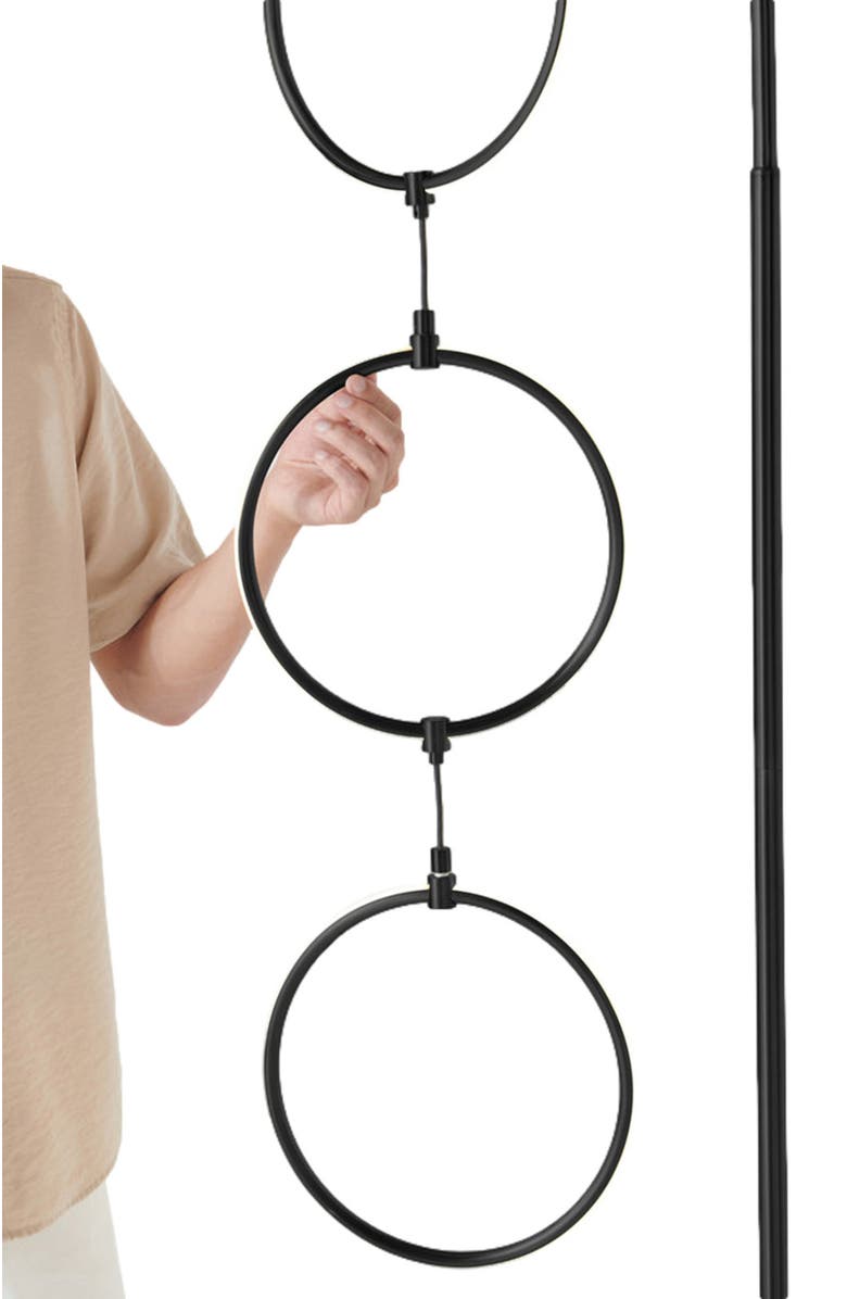 Brightech Nova 74" Novelty Halo Integrated LED Floor Lamp with 3-Way Dimming, Alternate, color, Black