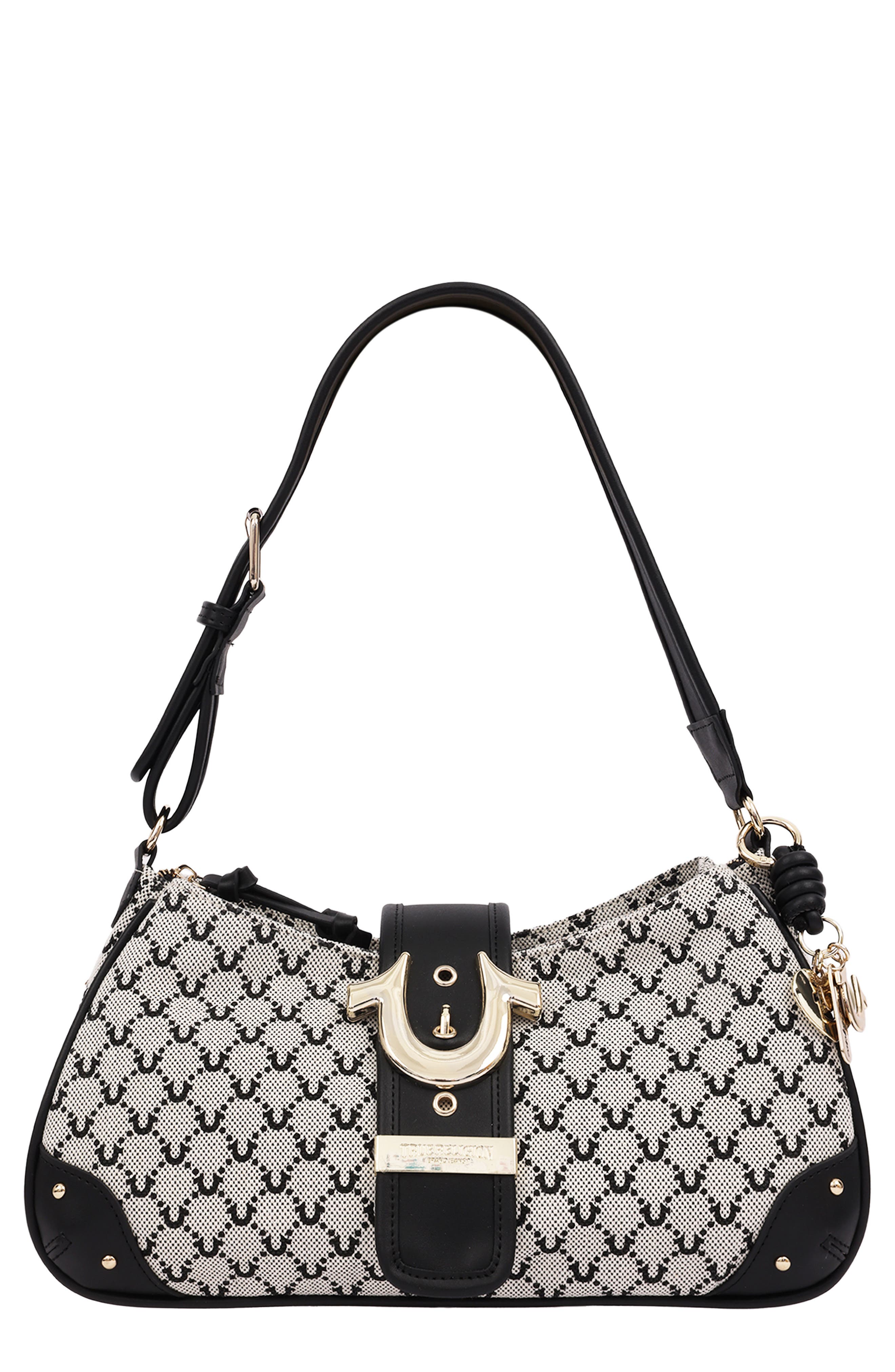 Signature Horseshoe Large Zip Shoulder Bag