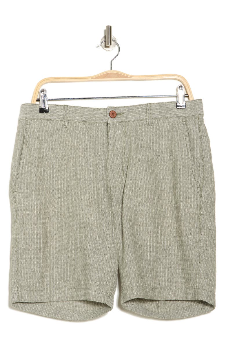Tommy Bahama Metro Herringbone Linen & Cotton Blend Shorts, Alternate, color, Palm Moss