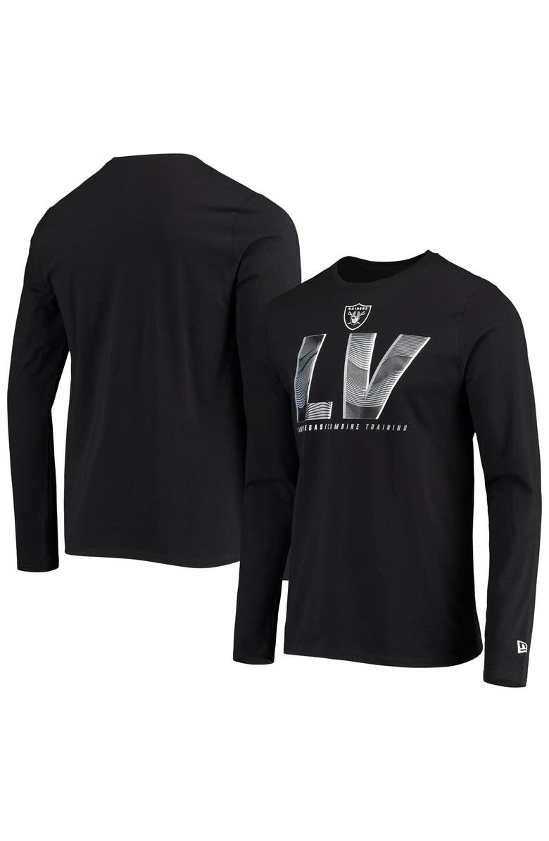 New Era Men's New Era Black Las Vegas Raiders Combine Authentic Static Abbreviation Long Sleeve T-Shirt, Alternate, color, 