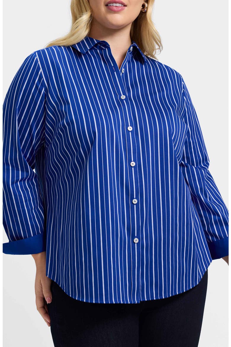 Margie Stripe Button-Up Shirt, Main, color, BLUE/ WHITE