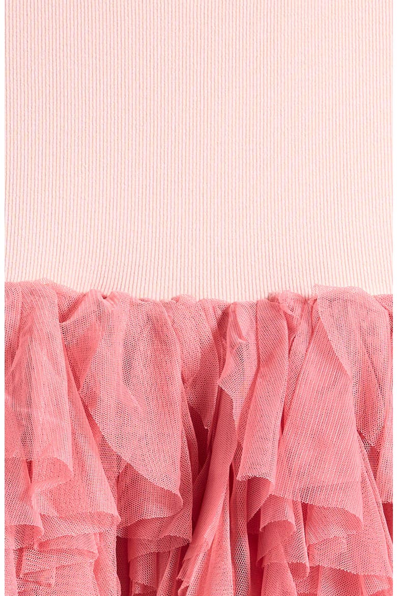 Kids' Rib Knit & Tulle Tank Dress, Alternate, color, CHALK PINK