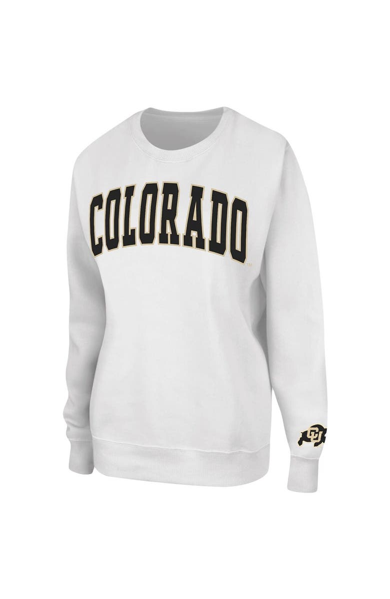 COLOSSEUM Women's Colosseum White Colorado Buffaloes Campanile Pullover Sweatshirt, Alternate, color, White